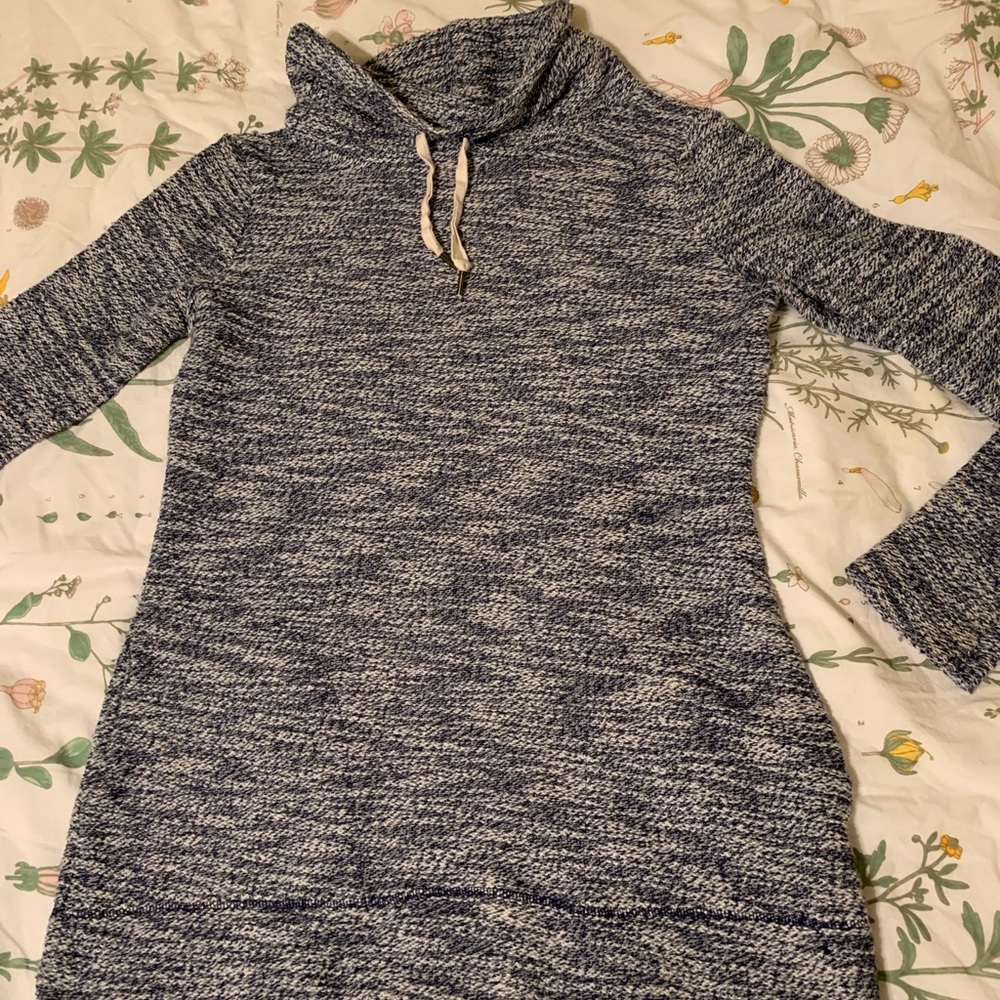EUC Heathered Navy Cowlneck Sweater